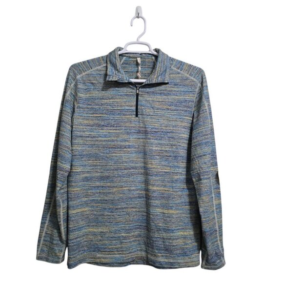 Lululemon Surge Warm 1/2 Zip In Space Dye Camo Deep Navy Alberta Lake Sz XL - Picture 2 of 12